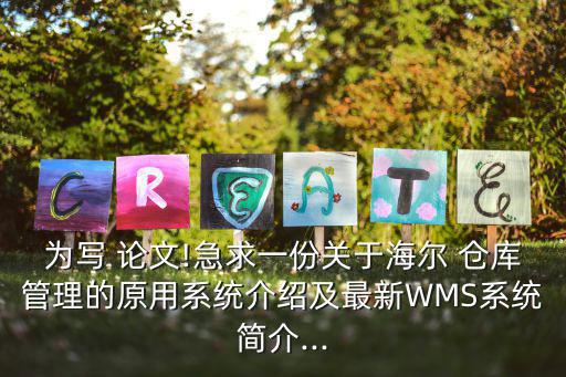 為寫 論文!急求一份關于海爾 倉庫管理的原用系統介紹及最新WMS系統簡介...