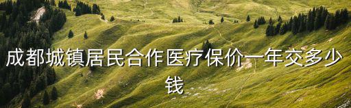 成都城鎮居民合作醫療保價一年交多少錢