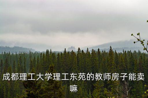 成都理工大學理工東苑的教師房子能賣嘛