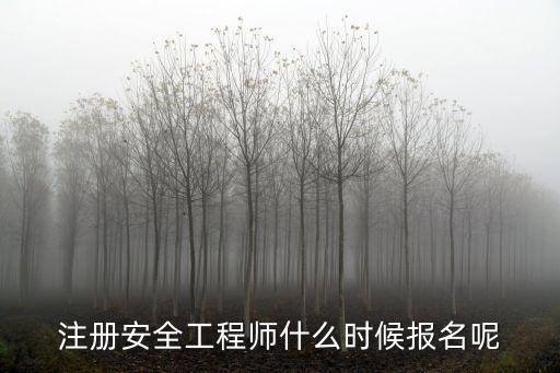 注冊安全工程師什么時候報名呢