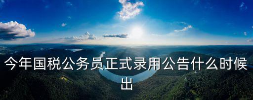 今年國稅公務員正式錄用公告什么時候出