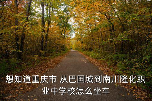 想知道重慶市 從巴國(guó)城到南川隆化職業(yè)中學(xué)校怎么坐車