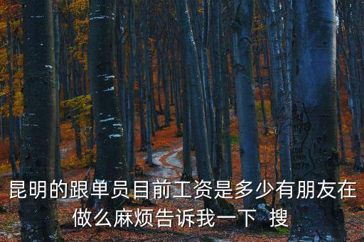 昆明的跟單員目前工資是多少有朋友在做么麻煩告訴我一下  搜