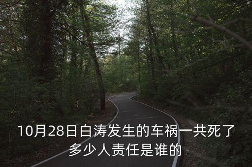 重慶市涪陵區白濤新聞，10月28日白濤發生的車禍一共死了多少人責任是誰