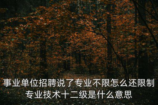 事業單位招聘說了專業不限怎么還限制專業技術十二級是什么意思