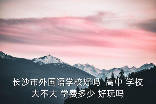 長沙市外國語學校好嗎  高中 學校大不大 學費多少 好玩嗎