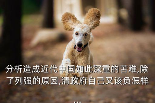 分析造成近代中國如此深重的苦難,除了列強的原因,清政府自己又該負怎樣...