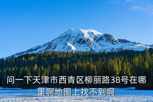 問一下天津市西青區柳麗路38號在哪里啊地圖上找不到啊