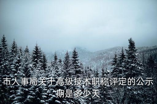市人事局關于高級技術職稱評定的公示期是多少天