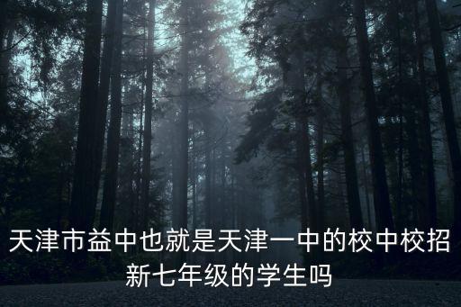 天津市益中也就是天津一中的校中校招新七年級的學生嗎