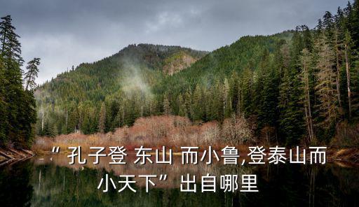 “ 孔子登 東山 而小魯,登泰山而小天下”出自哪里