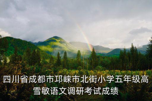 成都市調考試卷五年級語文，四川省成都市邛崍市北街小學五年級高雪敏語文調研考試成績