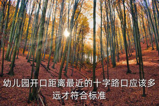幼兒園開口距離最近的十字路口應該多遠才符合標準