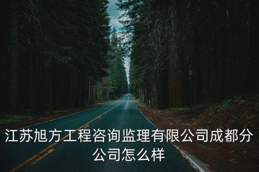 江蘇旭方工程咨詢監(jiān)理有限公司成都分公司怎么樣