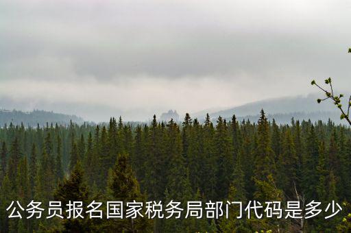 公務員報名國家稅務局部門代碼是多少