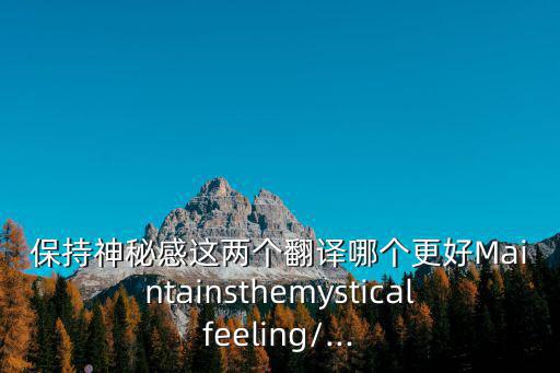 保持神秘感這兩個翻譯哪個更好Maintainsthemysticalfeeling/...