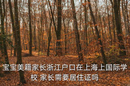 寶寶美籍家長浙江戶口在上海上國際學(xué)校 家長需要居住證嗎