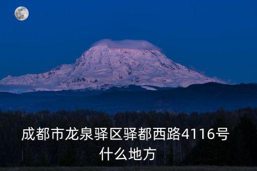 成都市龍泉驛區(qū)驛都西路4116號 什么地方