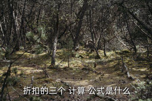  折扣的三個 計算 公式是什么