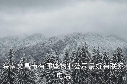海南文昌市有哪些物業公司最好有聯系電話