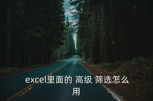  excel里面的 高級 篩選怎么用