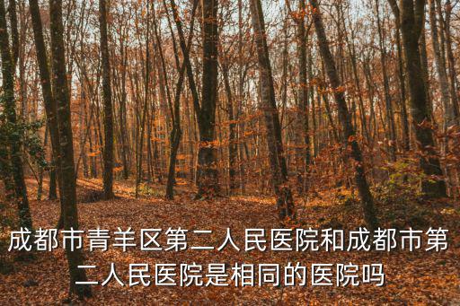 成都市青羊區第二人民醫院和成都市第二人民醫院是相同的醫院嗎