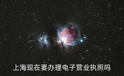 上海現(xiàn)在要辦理電子營(yíng)業(yè)執(zhí)照嗎