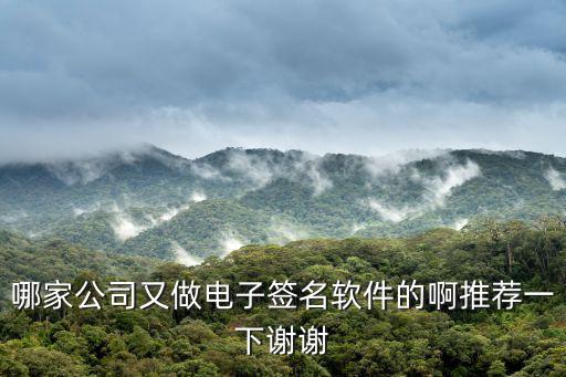 企業登記電子簽名軟件，電子簽名系統企業里哪家最好用