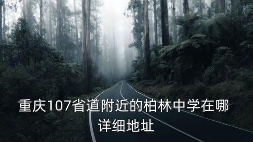 重慶107省道附近的柏林中學在哪 詳細地址