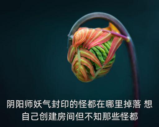 陰陽師妖氣封印的怪都在哪里掉落 想自己創建房間但不知那些怪都