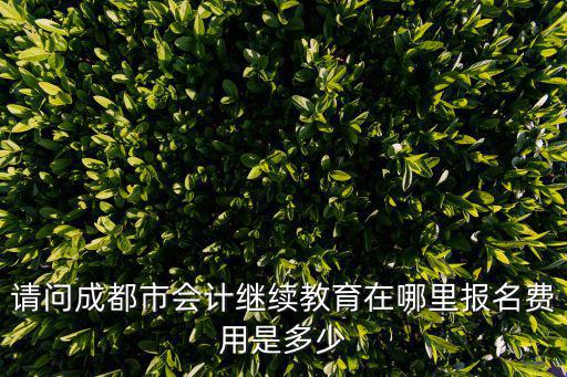 請問成都市會計繼續教育在哪里報名費用是多少