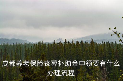 成都養老保險喪葬補助金申領要有什么辦理流程
