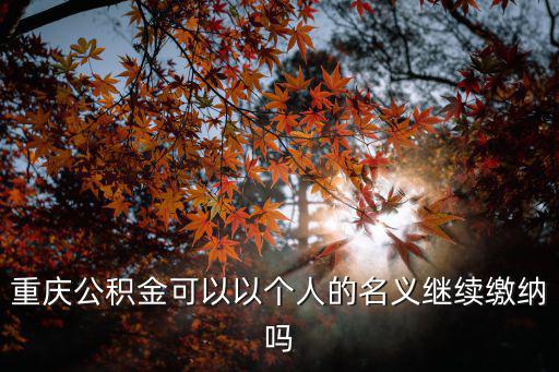 重慶公積金可以以個人的名義繼續繳納嗎