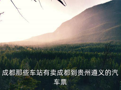成都那些車站有賣成都到貴州遵義的汽車票