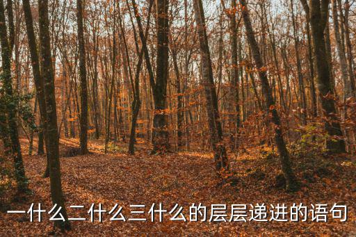 一什么二什么三什么的層層遞進的語句