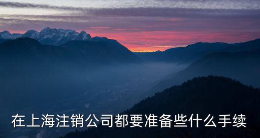 在上海注銷公司都要準備些什么手續