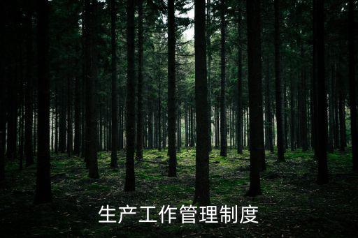 生產工作管理制度