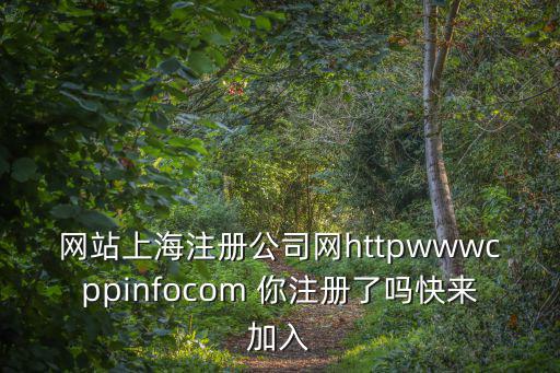 網站上海注冊公司網httpwwwcppinfocom 你注冊了嗎快來加入
