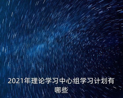 2021年理論學習中心組學習計劃有哪些