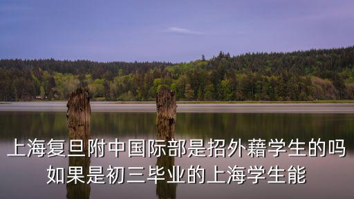 上海復旦附中國際部是招外藉學生的嗎如果是初三畢業的上海學生能