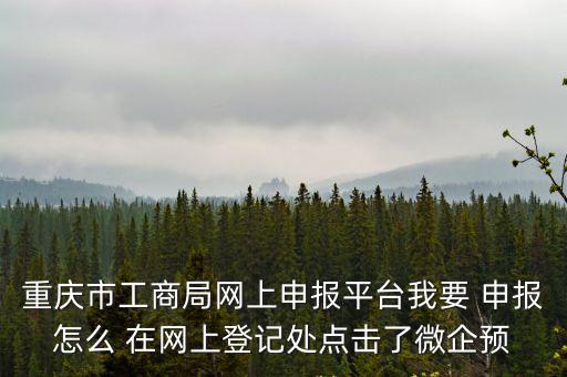 重慶市工商局登記注冊網(wǎng)上服務(wù)系統(tǒng)，重慶市工商局網(wǎng)上申報平臺我要 申報怎么 在網(wǎng)上登記處點擊了微企預(yù)