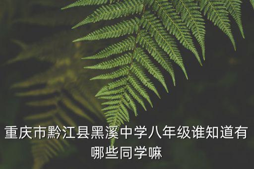 重慶市黔江縣黑溪中學八年級誰知道有哪些同學嘛