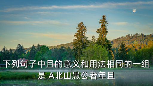 下列句子中且的意義和用法相同的一組是 A北山愚公者年且