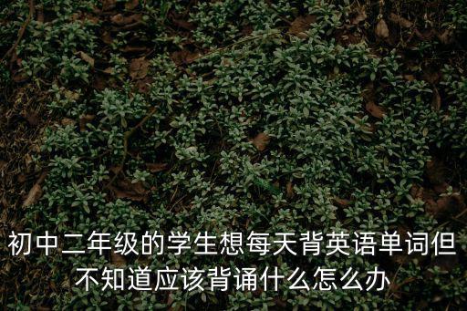 初中二年級的學生想每天背英語單詞但不知道應該背誦什么怎么辦
