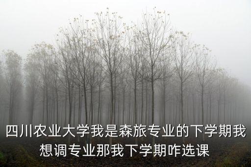 成都市原色農旅集賢立項，四川農業大學我是森旅專業的下學期我想調專業那我下學期咋選課