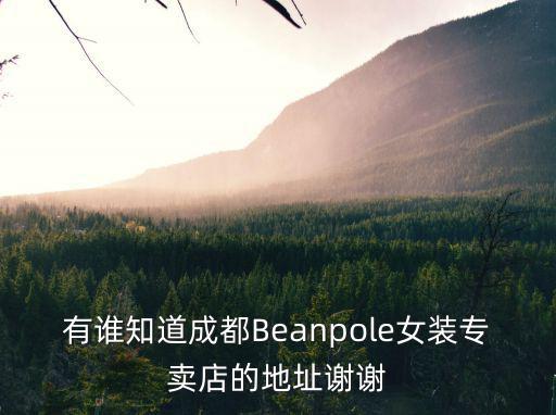 有誰知道成都Beanpole女裝專賣店的地址謝謝