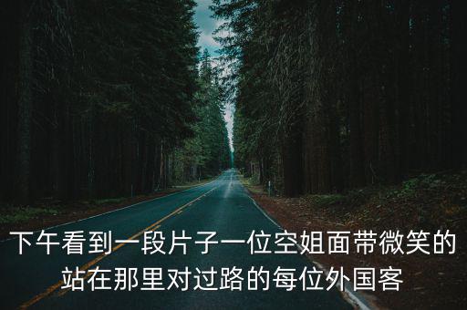 下午看到一段片子一位空姐面帶微笑的站在那里對過路的每位外國客