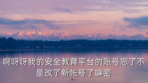 啊呀呀我的安全教育平臺的賬號忘了不是改了新帳號了嘛密