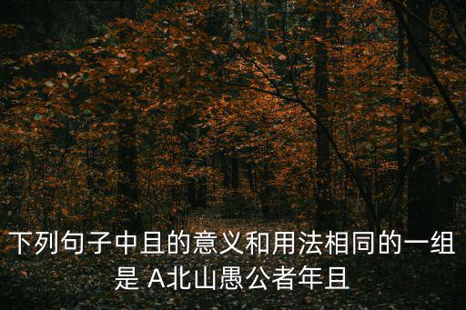 且的用法和意義，若屬皆且為所虜且的含義和用法