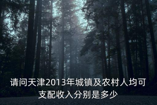 請(qǐng)問天津2013年城鎮(zhèn)及農(nóng)村人均可支配收入分別是多少